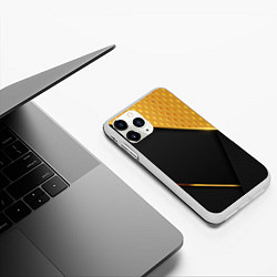 Чехол iPhone 11 Pro матовый 3D BLACK & GOLD, цвет: 3D-белый — фото 2