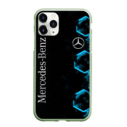 Чехол iPhone 11 Pro матовый Mercedes Мерседес Неон