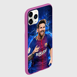 Чехол iPhone 11 Pro матовый Лионель Месси Барселона 10, цвет: 3D-фиолетовый — фото 2