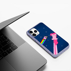 Чехол iPhone 11 Pro матовый Nyan cat x Pony, цвет: 3D-светло-сиреневый — фото 2