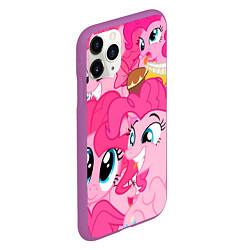 Чехол iPhone 11 Pro матовый Pinkie Pie pattern, цвет: 3D-фиолетовый — фото 2