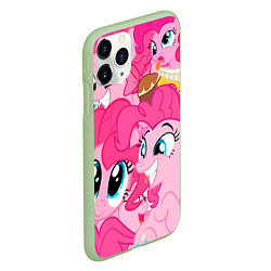 Чехол iPhone 11 Pro матовый Pinkie Pie pattern, цвет: 3D-салатовый — фото 2