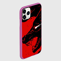 Чехол iPhone 11 Pro матовый Красный волк 3D, цвет: 3D-фиолетовый — фото 2