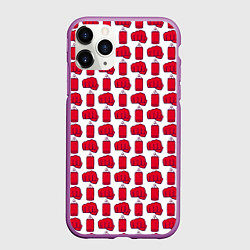 Чехол iPhone 11 Pro матовый Бокс, цвет: 3D-фиолетовый