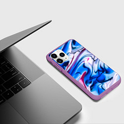 Чехол iPhone 11 Pro матовый ТАЙ ДАЙ ОКЕАН ЧЕРНИЛ, цвет: 3D-фиолетовый — фото 2