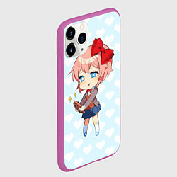 Чехол iPhone 11 Pro матовый Chibi Sayori, цвет: 3D-фиолетовый — фото 2