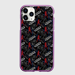 Чехол iPhone 11 Pro матовый Бокс, цвет: 3D-фиолетовый