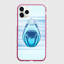 Чехол iPhone 11 Pro матовый Акула, цвет: 3D-малиновый