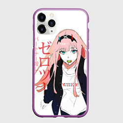 Чехол iPhone 11 Pro матовый Zero Two, Darling in the Franx, цвет: 3D-фиолетовый