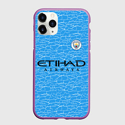 Чехол iPhone 11 Pro матовый МАНЧЕСТЕР СИТИ MANCHESTER, цвет: 3D-фиолетовый