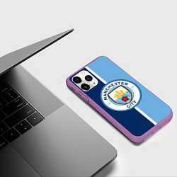 Чехол iPhone 11 Pro матовый МАНЧЕСТЕР СИТИ MANCHESTER, цвет: 3D-фиолетовый — фото 2