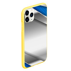 Чехол iPhone 11 Pro матовый 3D СЕРЕБРО BLUE LINES, цвет: 3D-желтый — фото 2