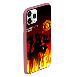 Чехол iPhone 11 Pro матовый MANCHESTER UNITED ДЬЯВОЛ, цвет: 3D-малиновый — фото 2