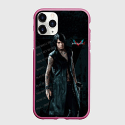 Чехол iPhone 11 Pro матовый V in DMC, цвет: 3D-малиновый