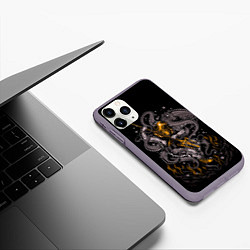 Чехол iPhone 11 Pro матовый ПОДВОДНАЯ БИТВА, цвет: 3D-серый — фото 2