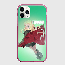 Чехол iPhone 11 Pro матовый Pravda, цвет: 3D-малиновый