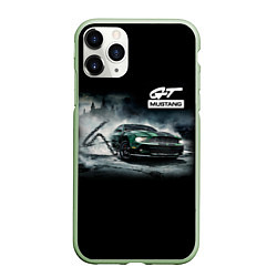 Чехол iPhone 11 Pro матовый Ford mustang, цвет: 3D-салатовый