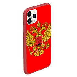 Чехол iPhone 11 Pro матовый РОССИЯ RUSSIA UNIFORM, цвет: 3D-красный — фото 2