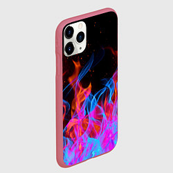 Чехол iPhone 11 Pro матовый ТРИ ОГНЯ FIRE СИНИЙ ОГОНЬ, цвет: 3D-малиновый — фото 2