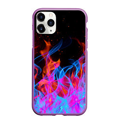 Чехол iPhone 11 Pro матовый ТРИ ОГНЯ FIRE СИНИЙ ОГОНЬ