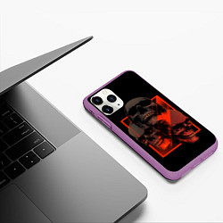 Чехол iPhone 11 Pro матовый Skulls Черепа, цвет: 3D-фиолетовый — фото 2