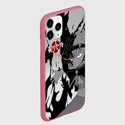 Чехол iPhone 11 Pro матовый Черный Аста демон Чёрный клевер, цвет: 3D-малиновый — фото 2