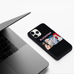 Чехол iPhone 11 Pro матовый Hide eyes Blackpink, цвет: 3D-черный — фото 2