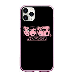 Чехол iPhone 11 Pro матовый Black Pink Art