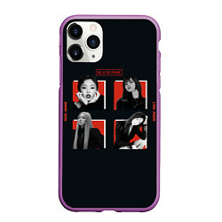 Чехол iPhone 11 Pro матовый BLACKPINK Red and black
