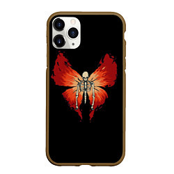 Чехол iPhone 11 Pro матовый Butterfly Skeleton, цвет: 3D-коричневый