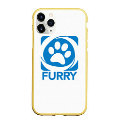 Чехол iPhone 11 Pro матовый Furry, цвет: 3D-желтый