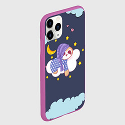 Чехол iPhone 11 Pro матовый Сонный ленивец, цвет: 3D-фиолетовый — фото 2