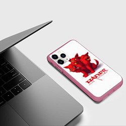 Чехол iPhone 11 Pro матовый Hades wolf, цвет: 3D-малиновый — фото 2