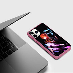 Чехол iPhone 11 Pro матовый ТАРТАЛЬЯ - GENSHIN IMPACT NEON, цвет: 3D-малиновый — фото 2