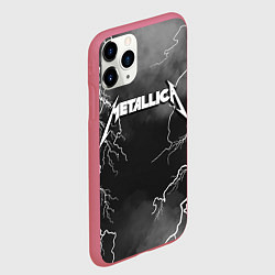 Чехол iPhone 11 Pro матовый METALLICA РАЗРЯД МОЛНИИ, цвет: 3D-малиновый — фото 2