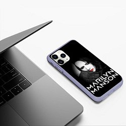 Чехол iPhone 11 Pro матовый MARILYN MANSON, цвет: 3D-светло-сиреневый — фото 2