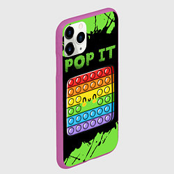 Чехол iPhone 11 Pro матовый Поп Ит Симпл Димпл - Краска, цвет: 3D-фиолетовый — фото 2