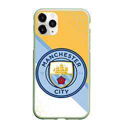 Чехол iPhone 11 Pro матовый MANCHESTER CITY МАНЧЕСТЕР, цвет: 3D-салатовый