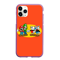 Чехол iPhone 11 Pro матовый CupHead x Mario