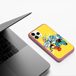 Чехол iPhone 11 Pro матовый Cuphead bros, цвет: 3D-малиновый — фото 2