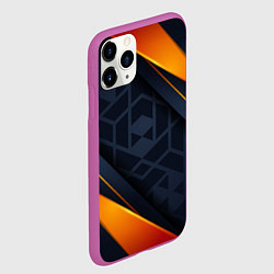 Чехол iPhone 11 Pro матовый BLACK ORANGE, цвет: 3D-фиолетовый — фото 2