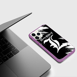 Чехол iPhone 11 Pro матовый ЛОГО С ОБРАЗОМ брызги красок, цвет: 3D-фиолетовый — фото 2