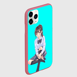 Чехол iPhone 11 Pro матовый Anime girl, цвет: 3D-малиновый — фото 2