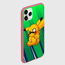 Чехол iPhone 11 Pro матовый Детектив Пикачу, цвет: 3D-малиновый — фото 2