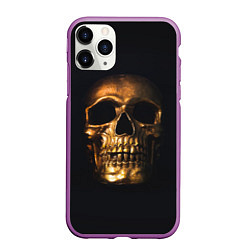 Чехол iPhone 11 Pro матовый Golden Skull, цвет: 3D-фиолетовый