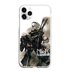 Чехол iPhone 11 Pro матовый Nier: Automata, цвет: 3D-белый