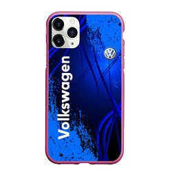 Чехол iPhone 11 Pro матовый Volkswagen, цвет: 3D-малиновый