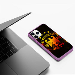 Чехол iPhone 11 Pro матовый Сборная Германии, цвет: 3D-фиолетовый — фото 2