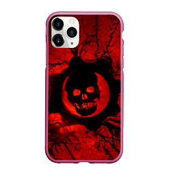 Чехол iPhone 11 Pro матовый Gears of hart, цвет: 3D-малиновый