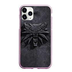 Чехол iPhone 11 Pro матовый THE WITCHER КАМЕНЬ ЛОГО, цвет: 3D-розовый